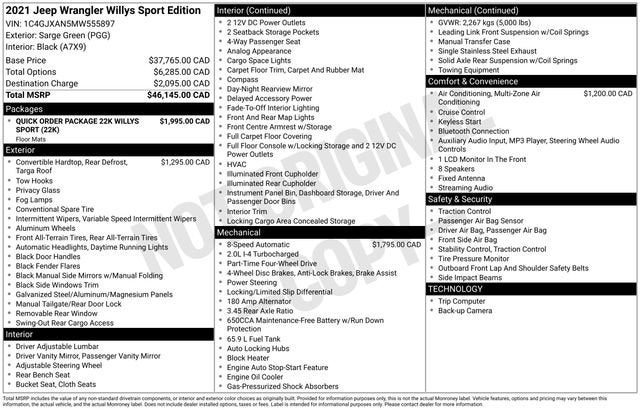 2021 Jeep Wrangler Sport