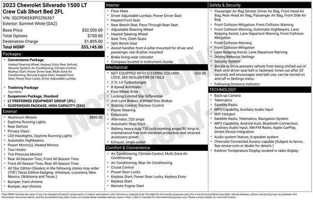 2023 Chevrolet Silverado 1500 LT (2FL)