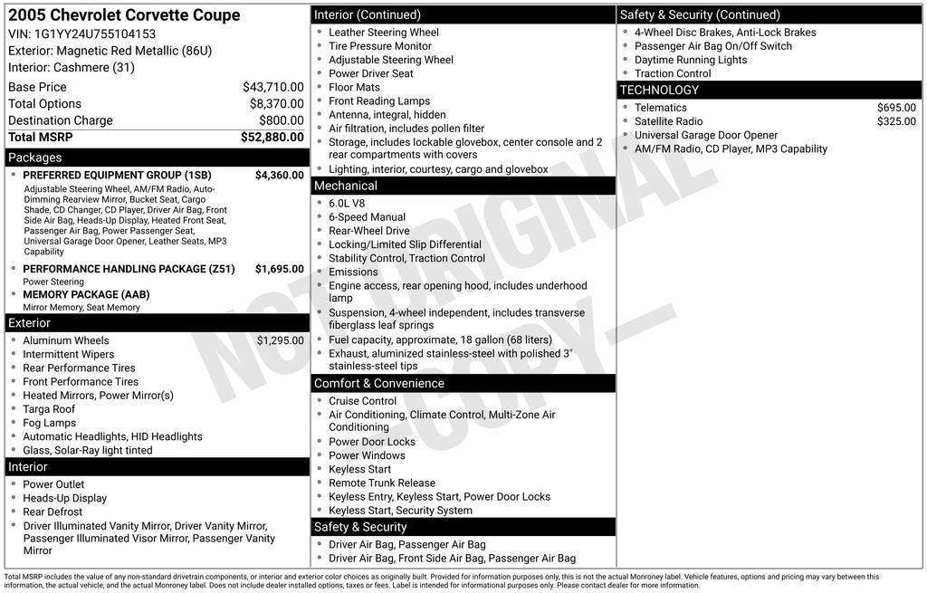2005 Chevrolet Corvette Base
