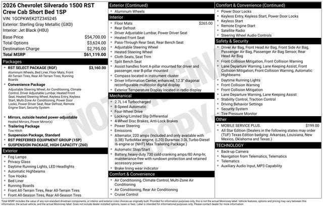 2026 Chevrolet Silverado 1500 RST