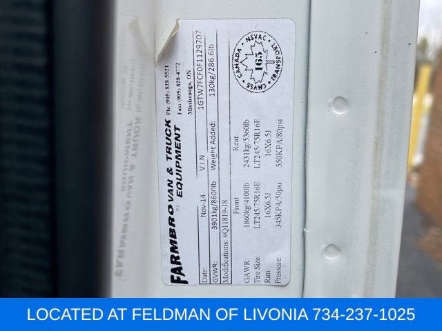 2015 GMC Savana Cargo 2500 2500 Regular Wheelbase Rear-Wheel Drive