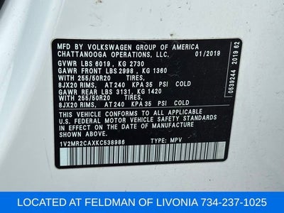 2019 Volkswagen Atlas 3.6L V6 SEL