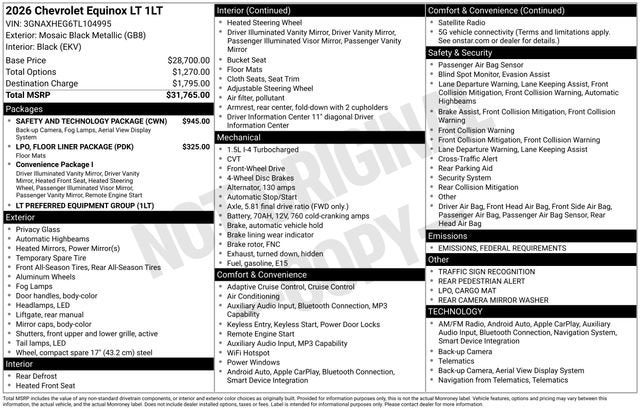 2026 Chevrolet Equinox LT